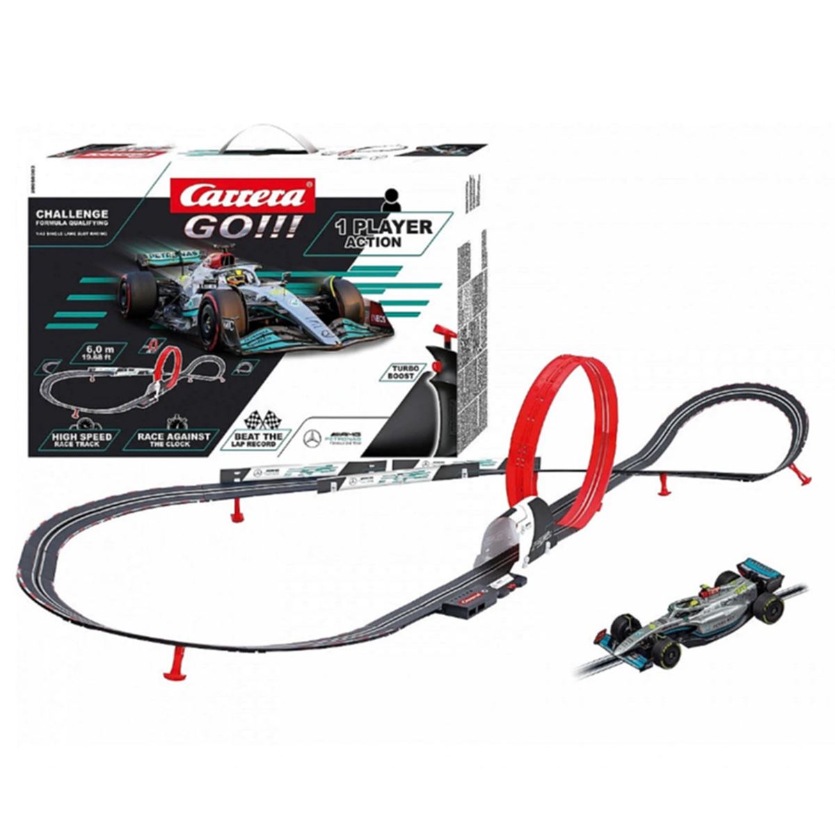 ADORE CARRERA GO 68003 CHALLENGE FORMULA QUALİFYİNG TEK KİŞİLİK YARIŞ PİSTİ 6.0 M 19.68 FT 1:43 6+ 1