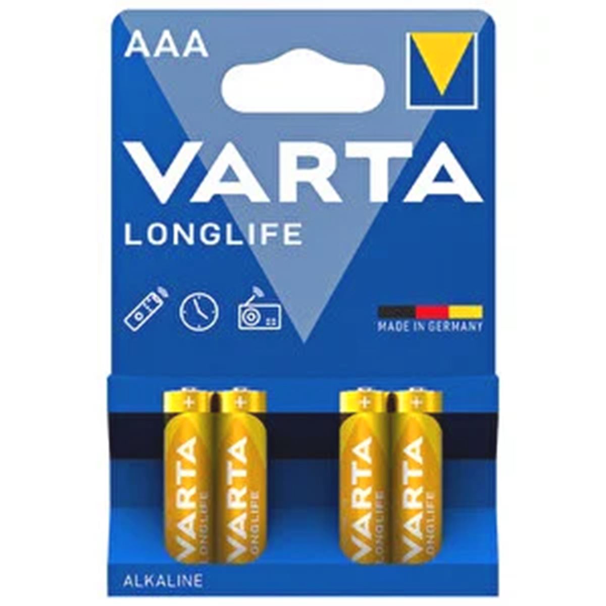 VARTA LONGLİFE PİL İNCE KALEM AAA 1.5V 4 LÜ ALKALİNE 1
