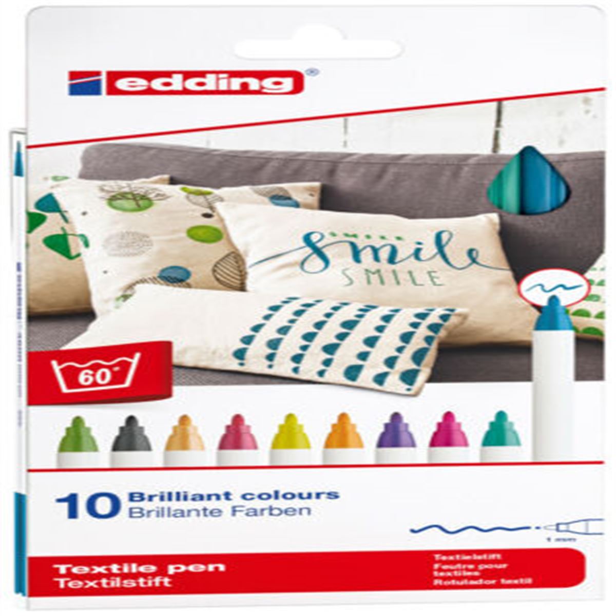 EDDİNG KUMAŞ KALEMİ 4600 10 RENK 1