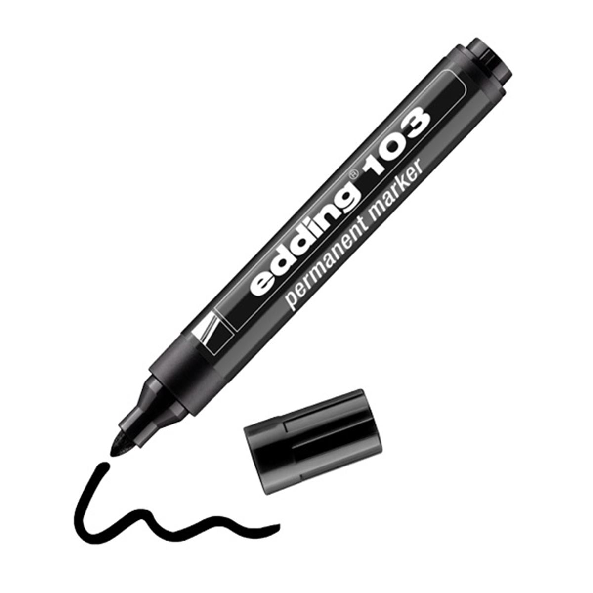 EDDİNG MARKÖR 103 YUVARLAK UÇ SİYAH 10 LU 1
