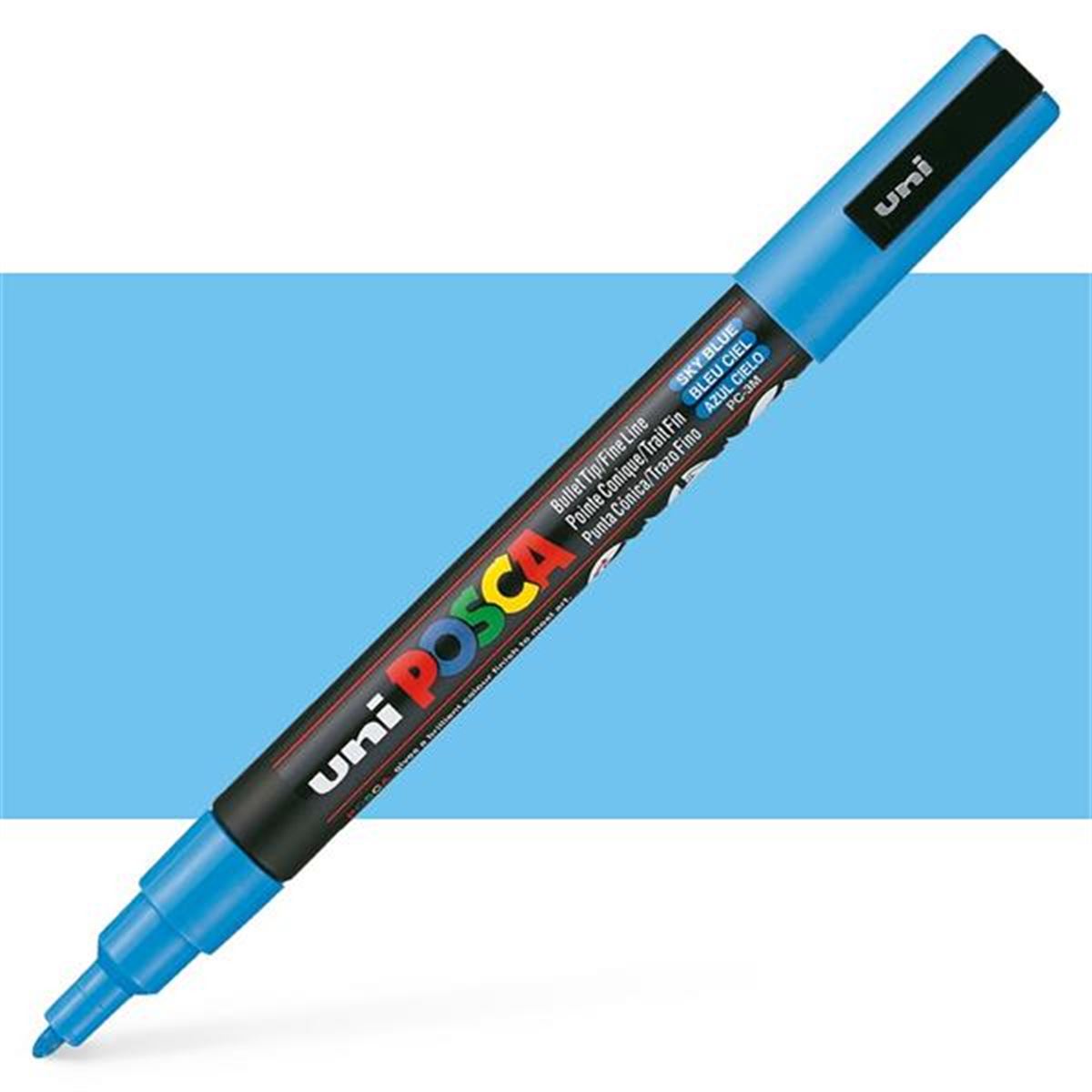 UNİ POSTER MARKÖRÜ POSCA PC-3M 09-1.3 GÖK MAVİ 6 LI 1