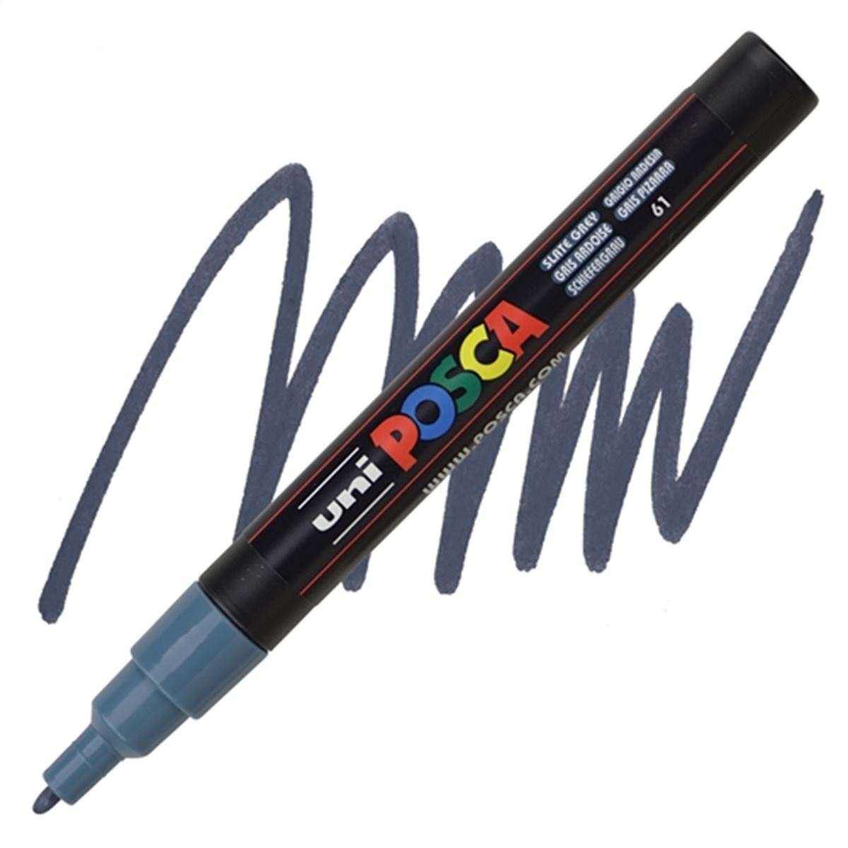 UNİ POSTER MARKÖRÜ POSCA PC-3M 09-1.3 KURŞUN GRİ 6 LI 1