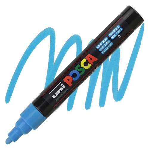 UNİ POSTER MARKÖRÜ POSCA PC-5M 1.8-2.5 AÇIK MAVİ 6 LI 1