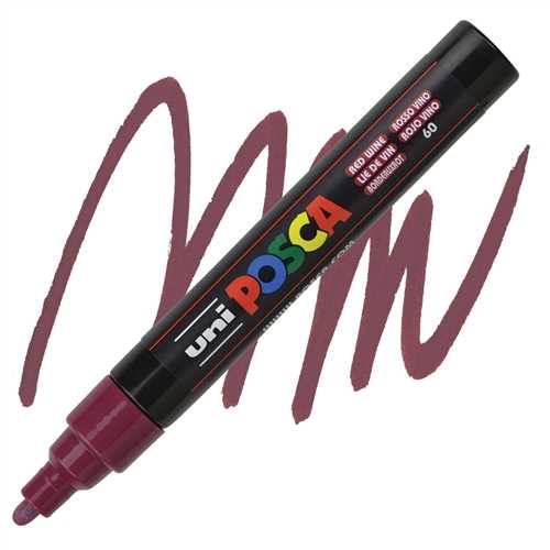UNİ POSTER MARKÖRÜ POSCA PC-5M 1.8-2.5 ŞARAP KIRMIZI 6 LI 1