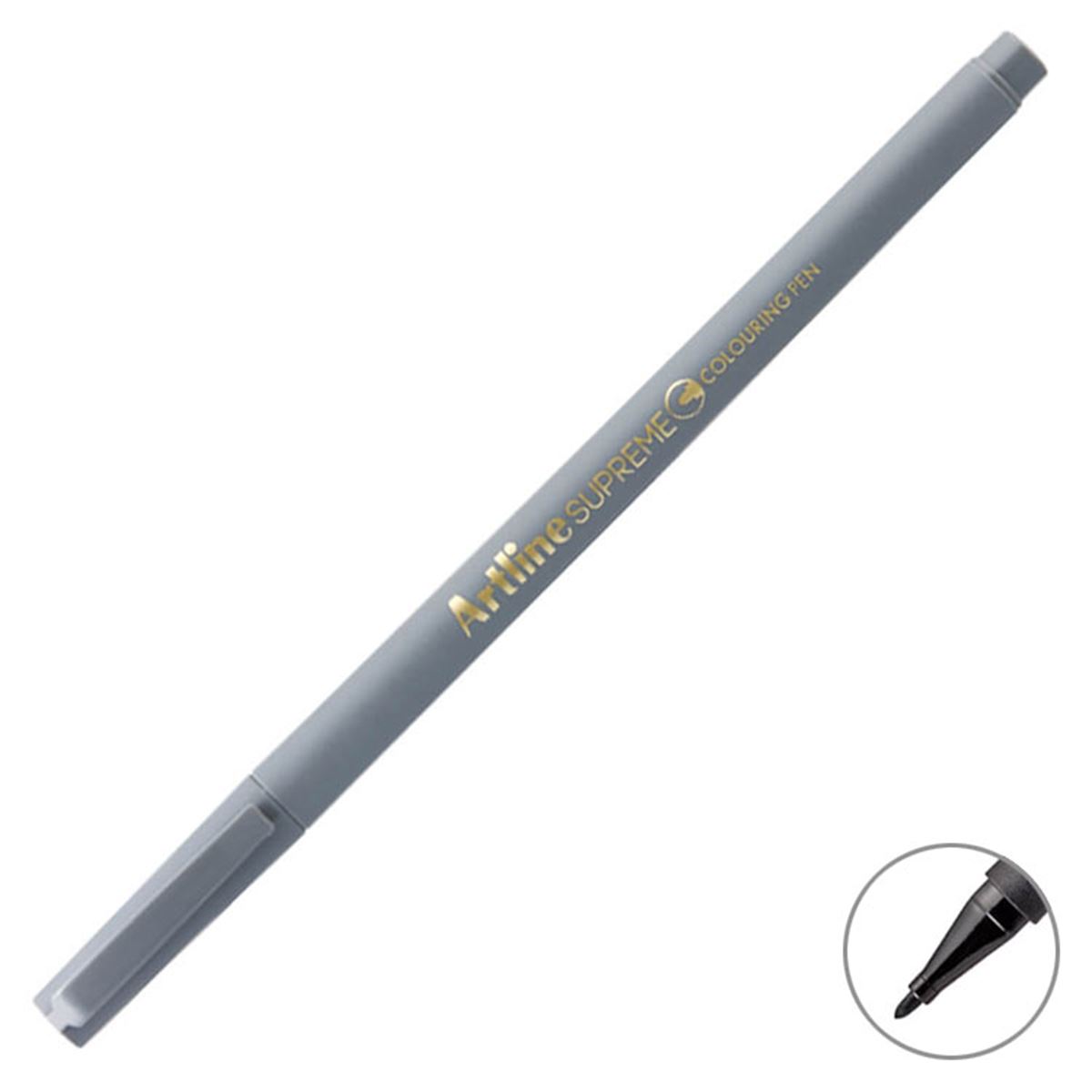 ARTLİNE SUPREME COLOURİNG KEÇE UÇLU KALEM 210 GRİ 0.6 12 Lİ 1