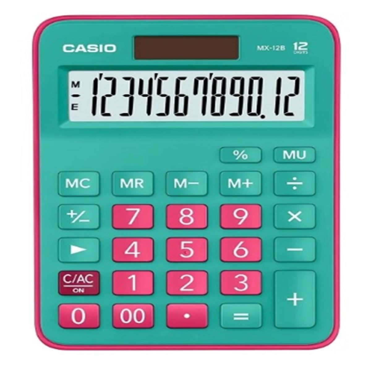 CASİO HESAP MAKİNESİ MX-12B-GNRD YEŞİL PEMBE 12 HANE 1