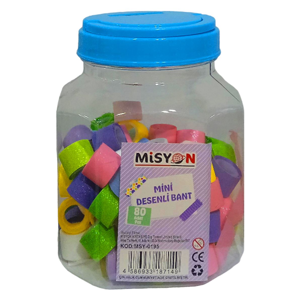 MİSYON BANT MİNİ PASTEL SİMLİ KAVANOZ 80 Lİ MSY-0195 1