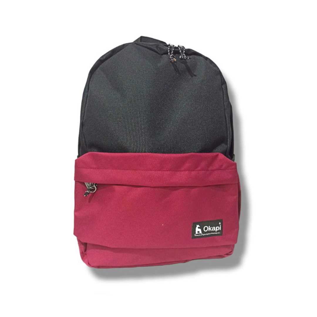OKAPİ OKUL ÇANTASI OKP-146 İSLAND BORDO SİYAH ÇİFT BÖLMELİ 1