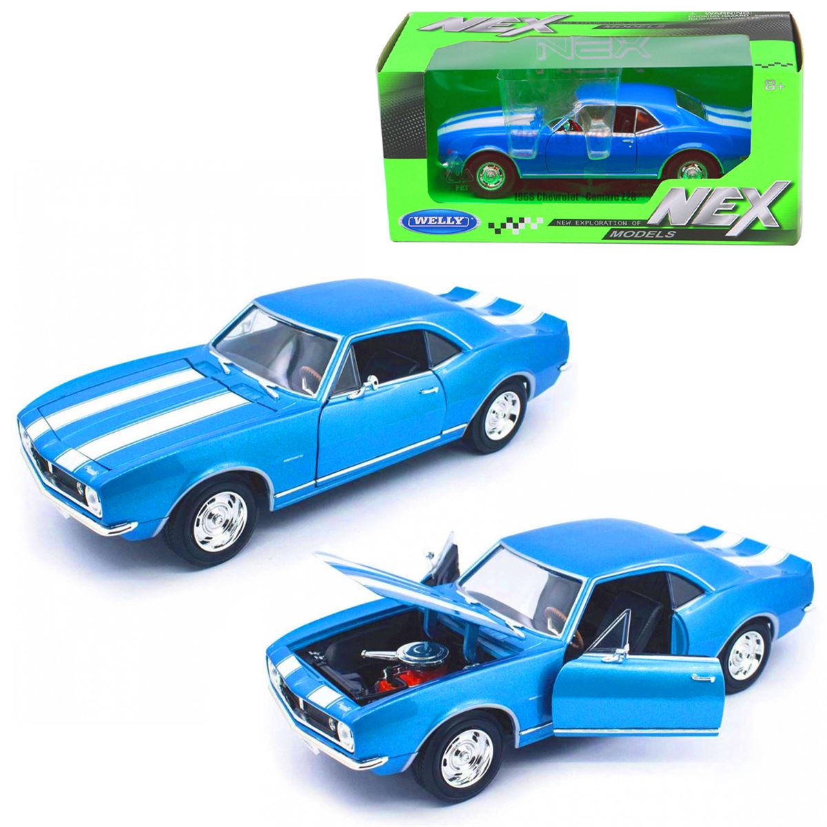 WELLY NEX MODELS 22448W 1968 CHEVROLET  CAMARO Z28 1:24 DİE CAST METAL 8+ 1