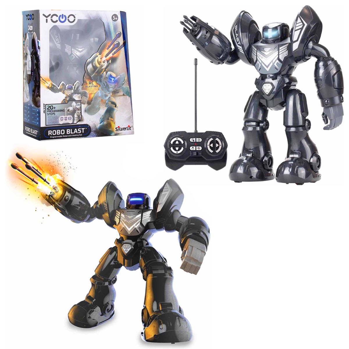 SİLVERLİT YCOO ROBOT 88097 ROBO BLAST PROGRAMLANABİLİR KUMANDALI SESLİ IŞIKLI 5+ 1