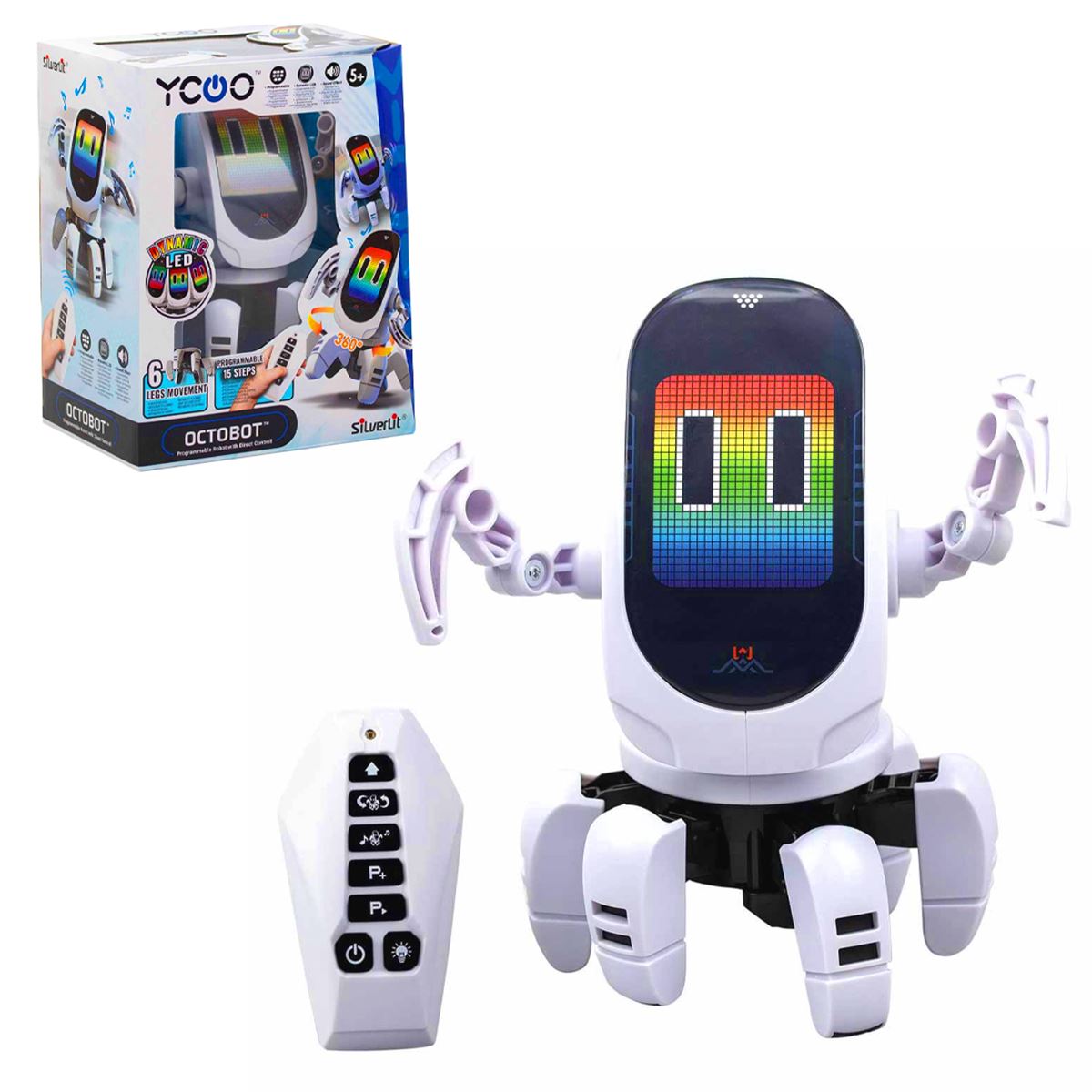 SİLVERLİT YCOO ROBOT 88527 OCTOBOT PROGRAMLANABİLİR KUMANDALI SESLİ IŞIKLI 5+ 1
