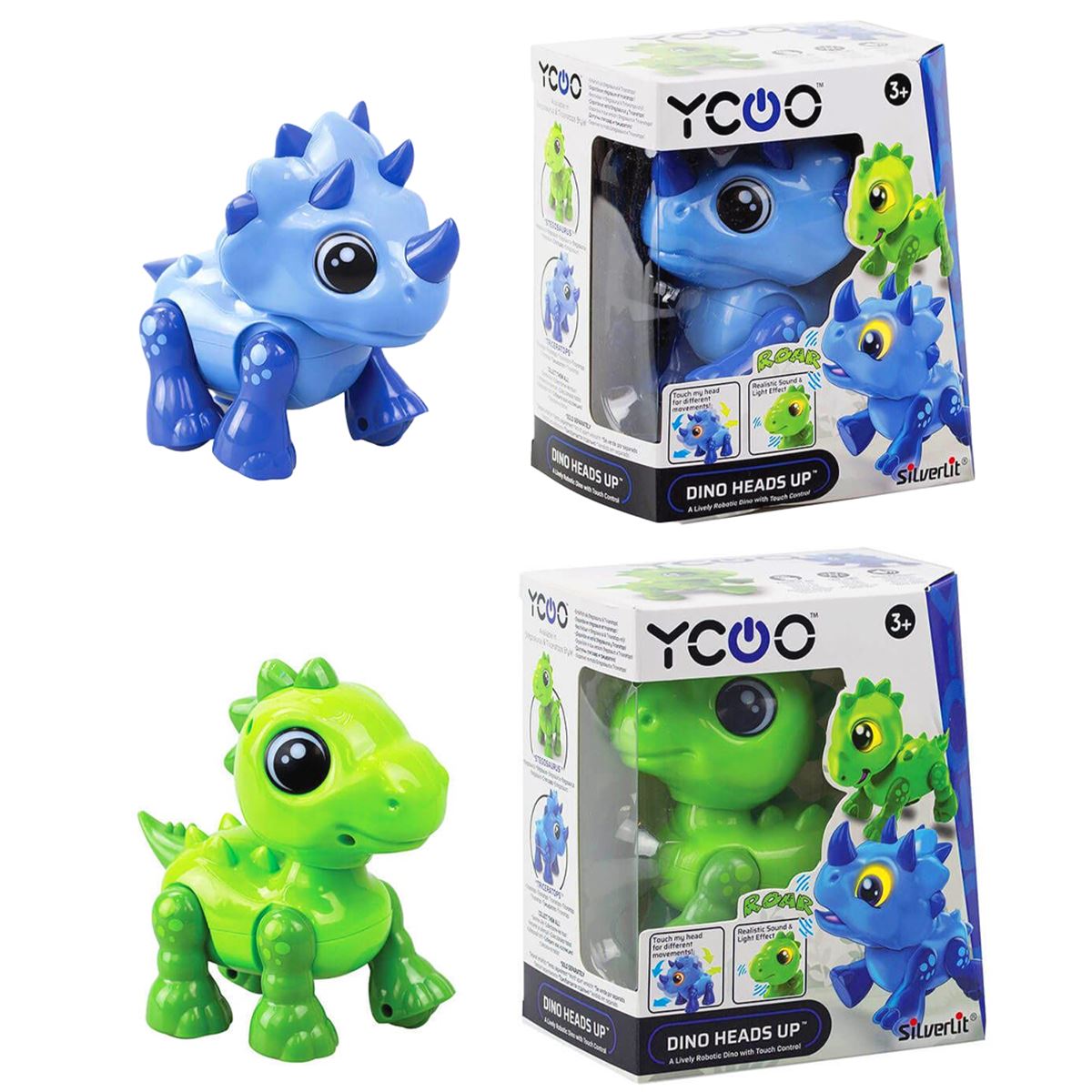 SİLVERLİT YCOO 88592 DİNO HEADS UP ROBOT DİNOZOR SESLİ IŞIKLI 3+ 1