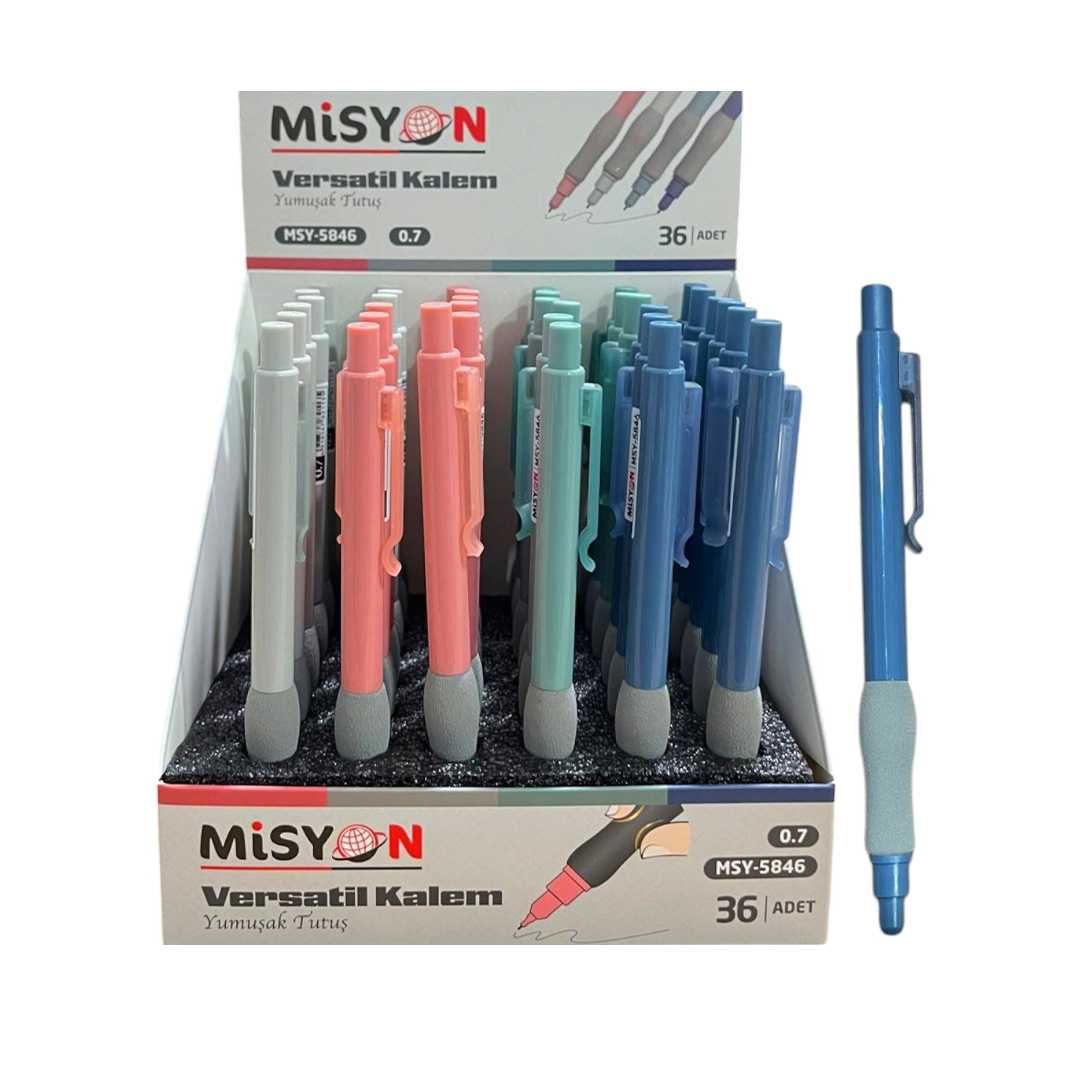 MİSYON VERSATİL 07 MM MSY-5846 YUMUŞAK TUTUŞLU PASTEL 4 RENK 36 LI 1