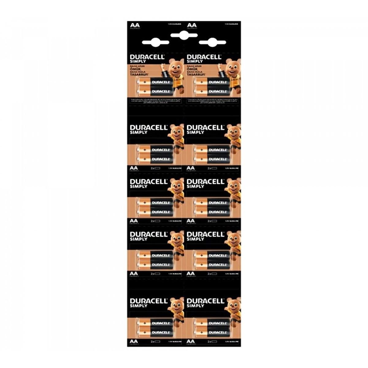 DURACELL PİL KALEM ALKALİN AA 1.5 V 20 Lİ KARTELA LR-6 1