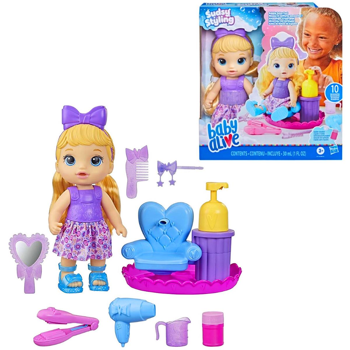 BABY ALİVE SUDSY STYLİNG F5112 KÖPÜKLÜ SAÇ TASARIMI 3+ 1