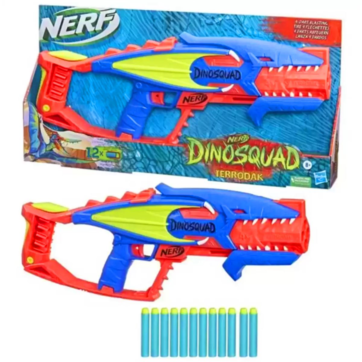 NERF DİNOSQUAD TERRODAK F6313 SÜNGER TABANCASI 12 MERMİ 8+ 1