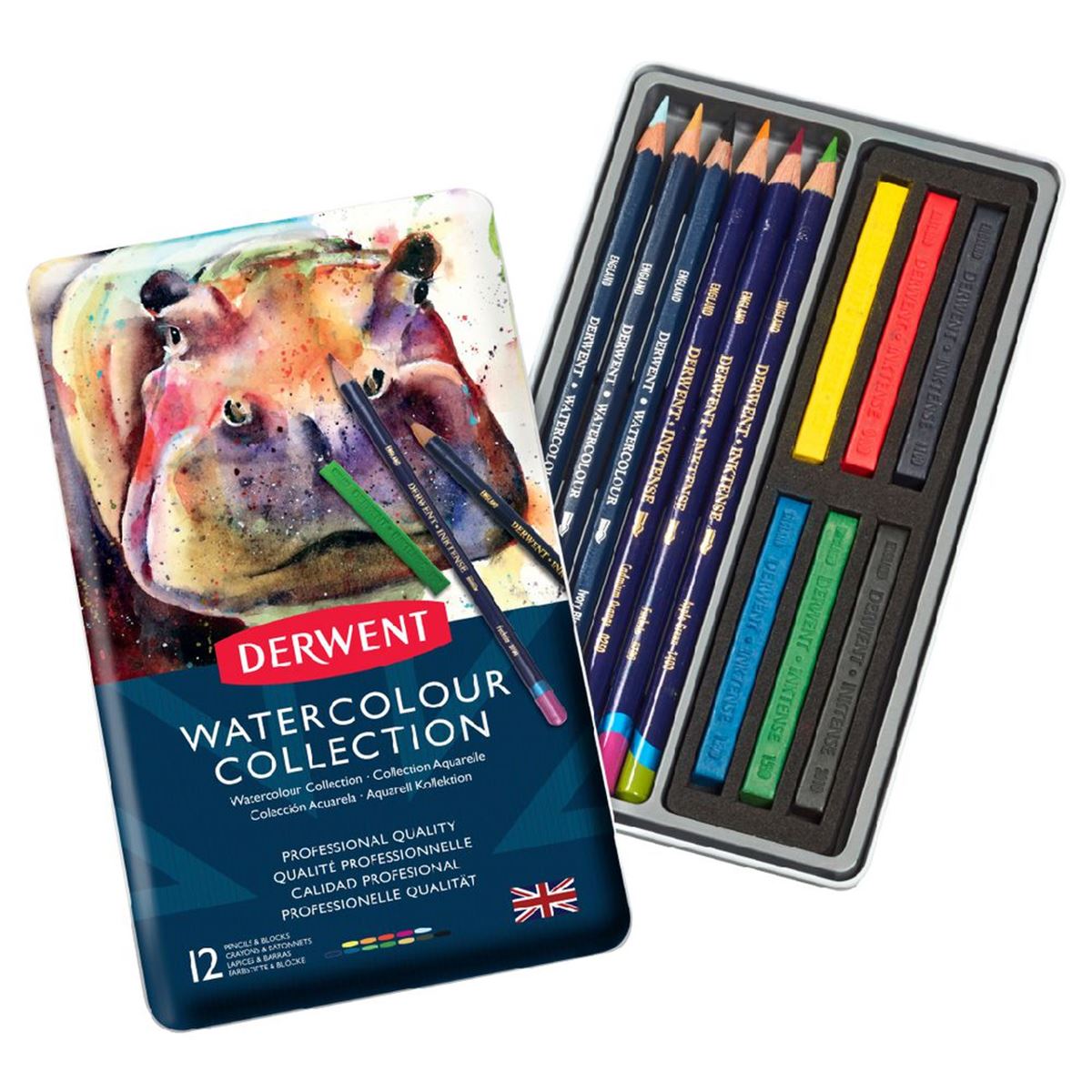 DERWENT WATERCOLOUR COLLECTİON SULU-KURUBOYA KALEMİ 12 Lİ DW0700303 1