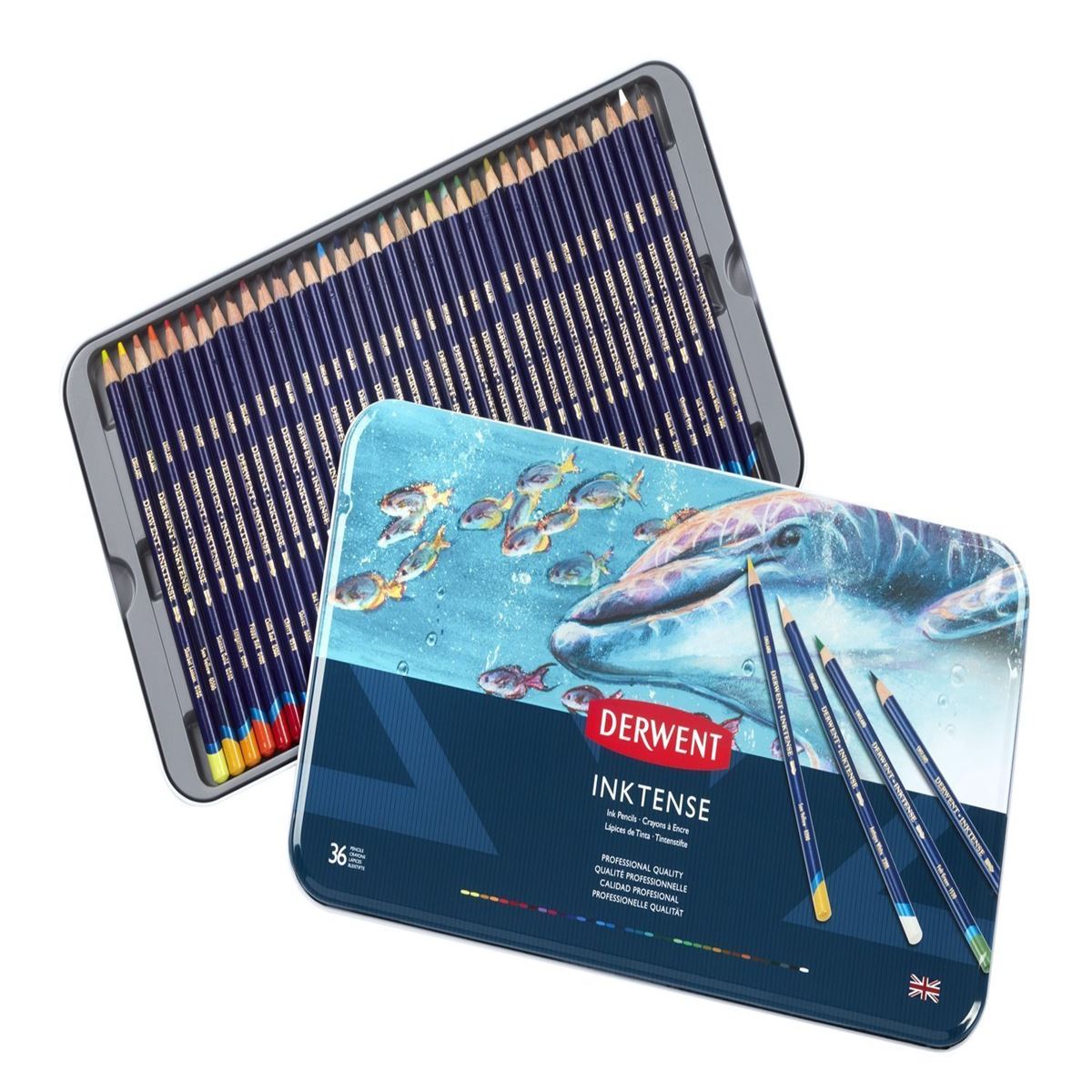 DERWENT İNKTENSE KURUBOYA 36 RENK METAL KUTU DW2301842 1