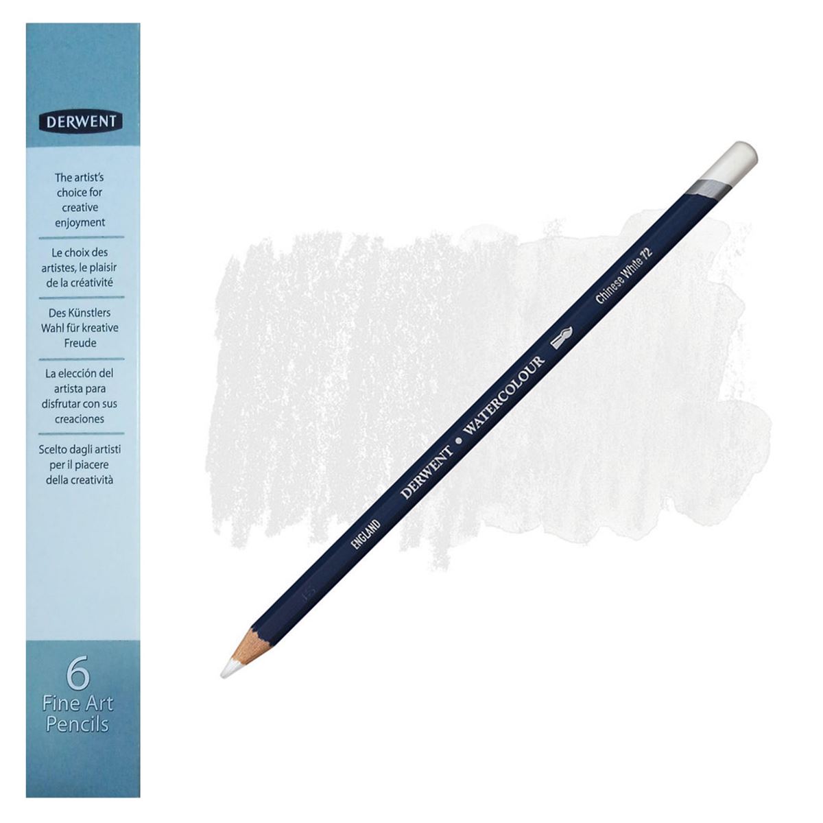 DERWENT ÇİZİM KALEMİ WATERCOLOUR CHİNESE WHİTE 6 LI DW32872 1