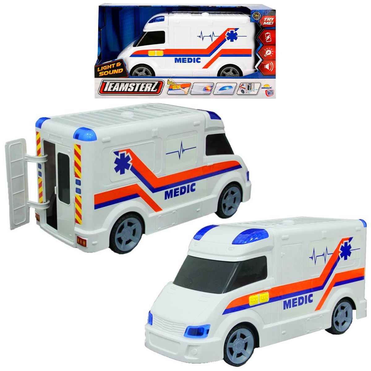 SUNMAN TEAMSTERZ 1416848 AMBULANS SESLİ IŞIKLI PİLLİ 36 CM 3+ 1