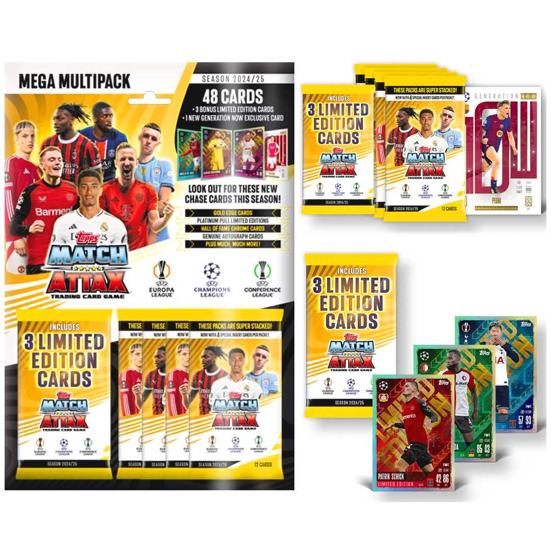 TOPPS MATCH ATTAX FUTBOLCU KARTLARI MEGA MULTİPACK 2024-25 3+ 1