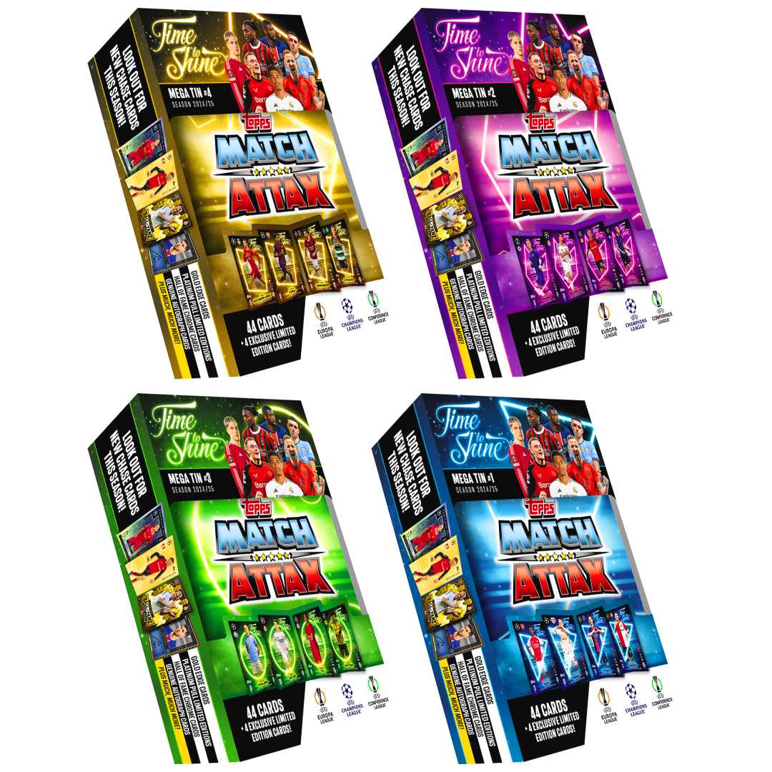 TOPPS MATCH ATTAX FUTBOLCU KARTLARI MEGA TİN 1-2-3-4 2024-25 4 MODEL 6+ 1