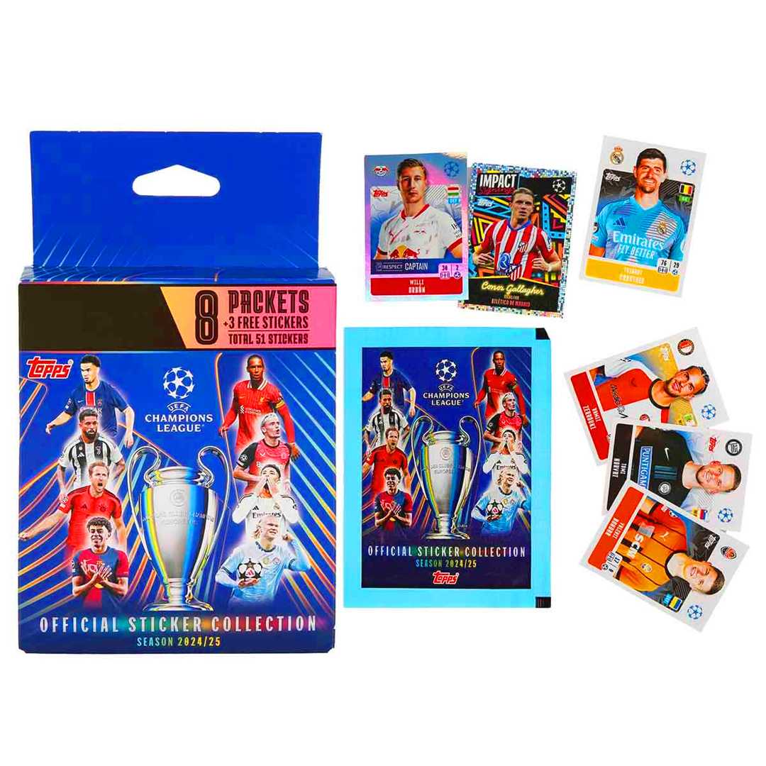 TOPPS ECO PAKET 2025 UEFA ŞAMPİYONLAR LİGİ STİCKER 2024-25 3+ 1