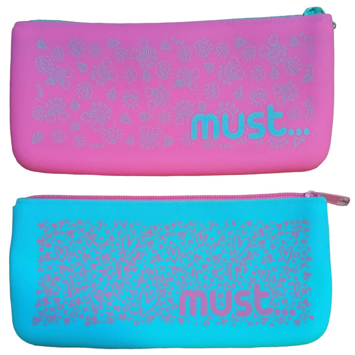 MUST KALEM ÇANTASI 584837 SİLİKON DESENLİ DÖRT RENK TEK BÖLMELİ 1