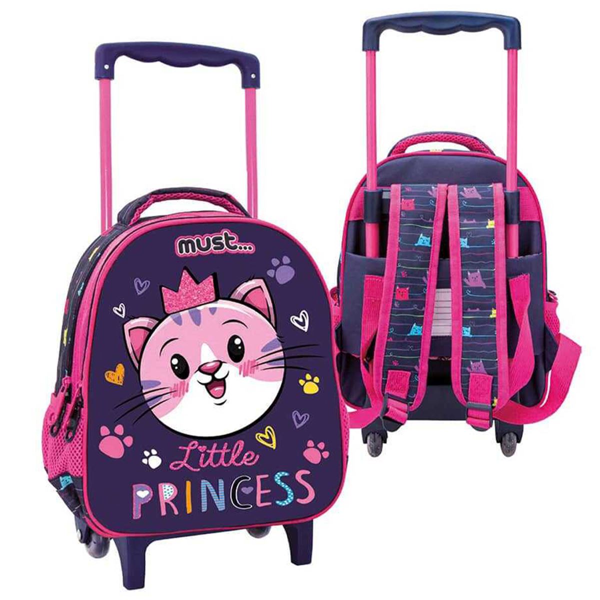 MUST ÇEKÇEKLİ ANAOKUL ÇANTASI 585021 CAT LİTTLE PRİNCESS ÇİFT BÖLMELİ 1