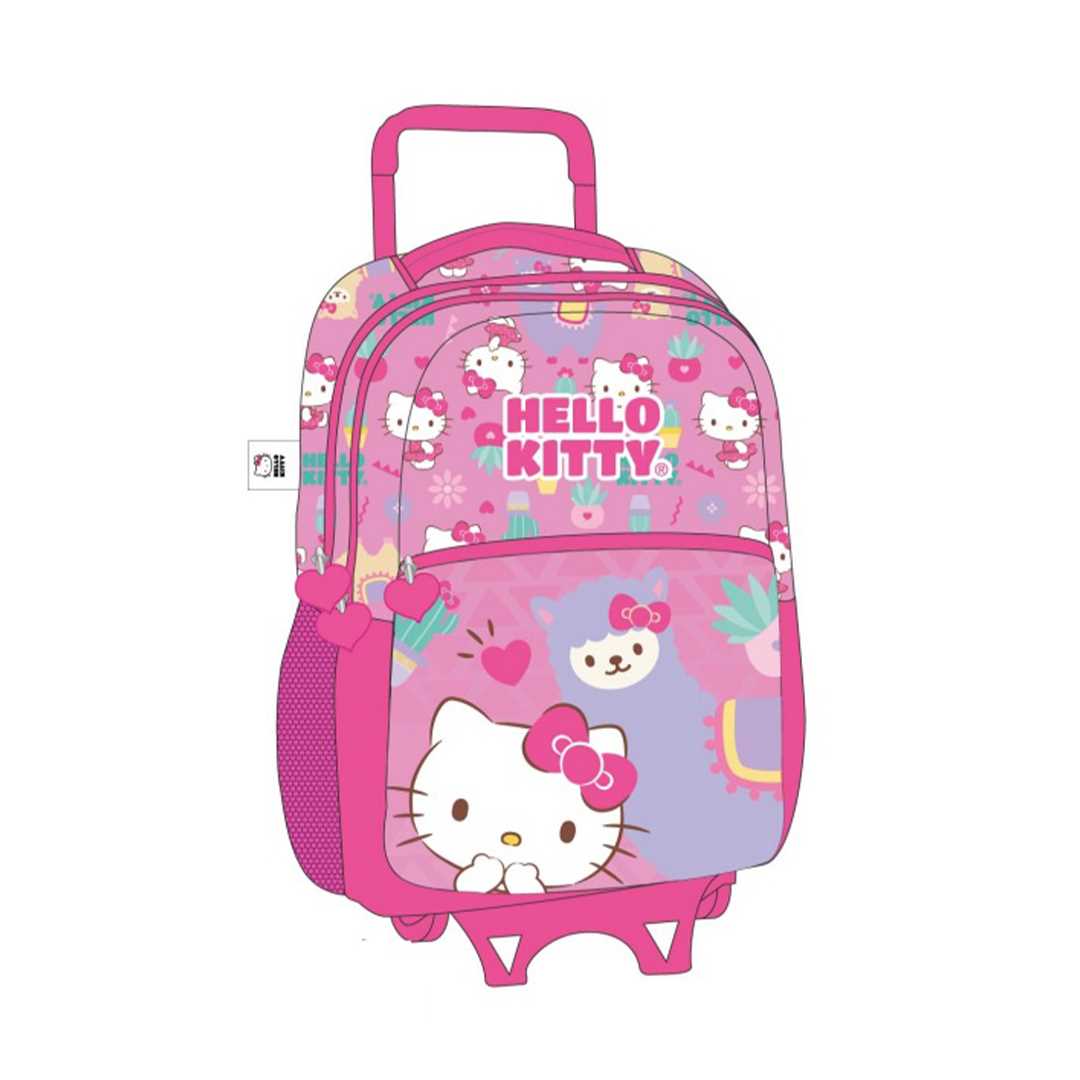 HELLO KİTTY ÇEKÇEKLİ OKUL ÇANTASI 2221 ÜÇ BÖLMELİ 1