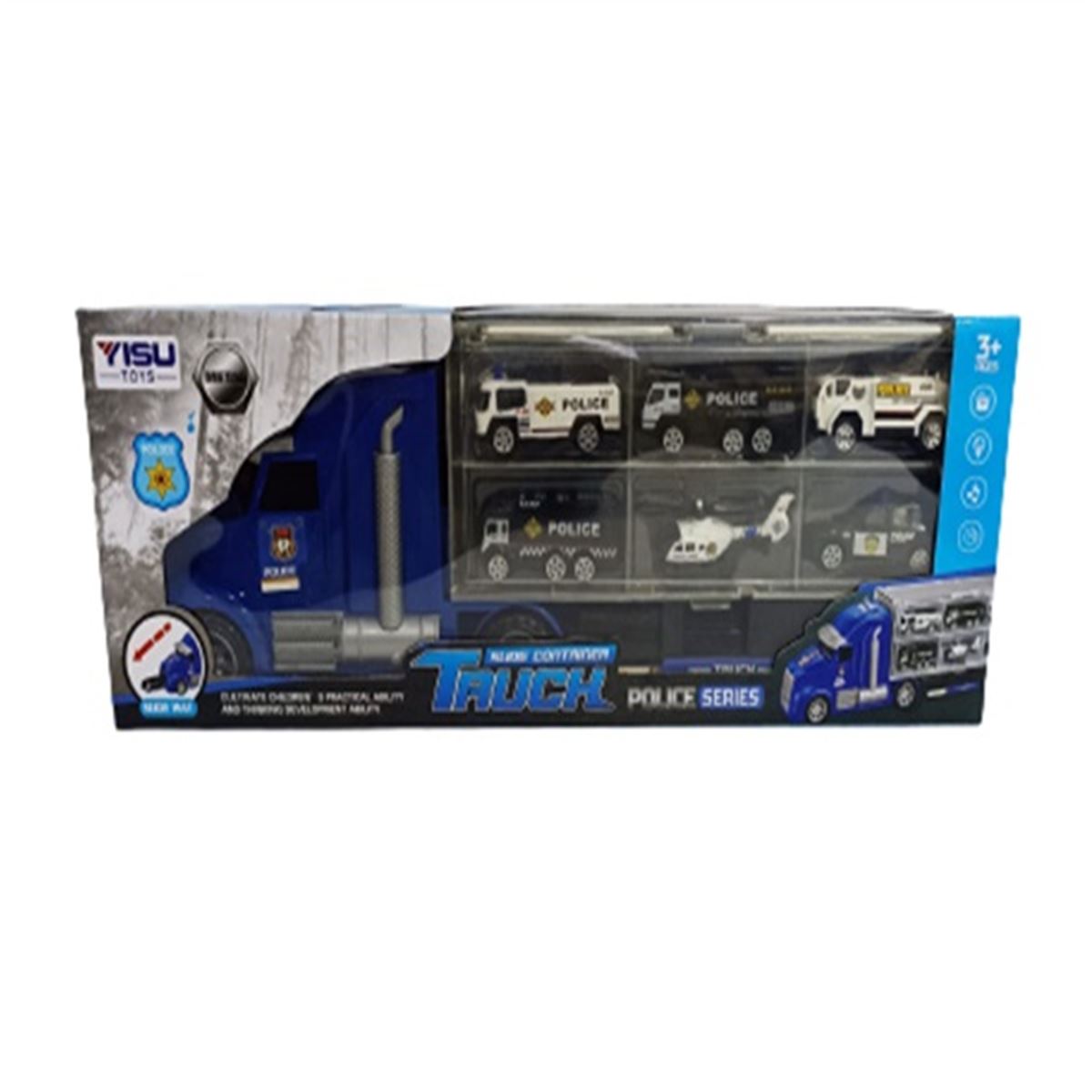 İNTER TOYS METAL ARABALI TIR 068-129 OYUN SETİ POLİCE SERİES SESLİ IŞIKLI PİLLİ 3+ 1