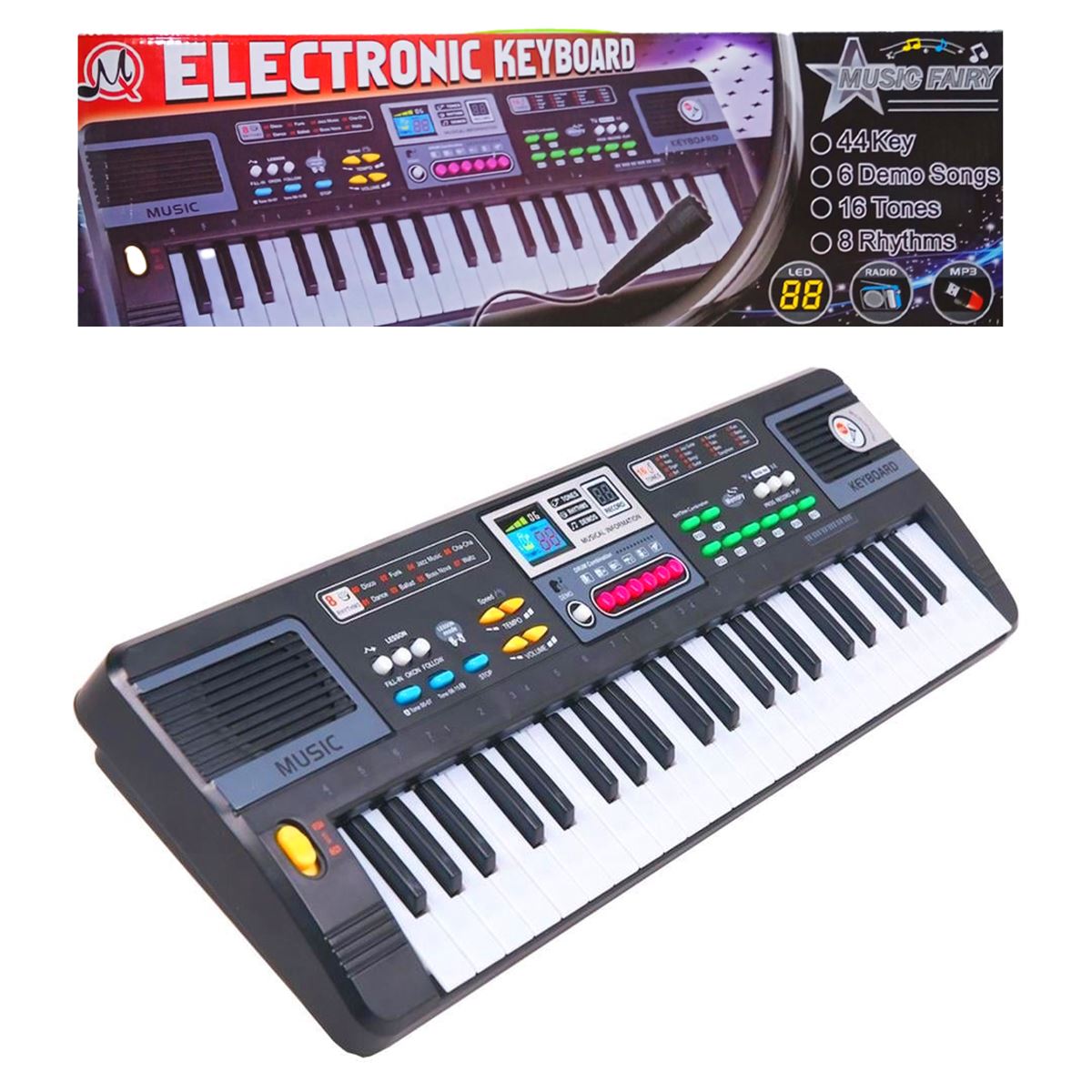İNTER TOYS PİYANO MQ4400 ELECTRONİC KEYBOARD 44 TUŞ MP3 RADİO IŞIKLI 3+ 1