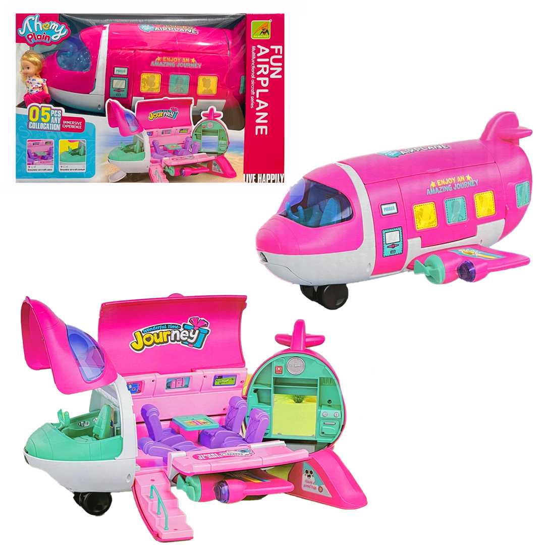 PASİFİK UÇAK 9045-11 PEMBE AKSESUARLI TRAVEL GİRL 3+ 1