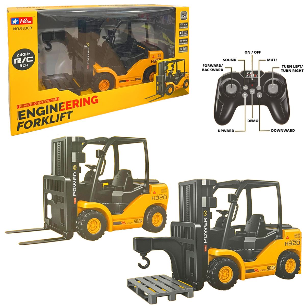 HSTAR KUMANDALI İŞ MAKİNESİ FORKLİFT 93309 9CH R/C F/F 2.4GHZ 1:12 SESLİ ŞARJLI 6+ 1