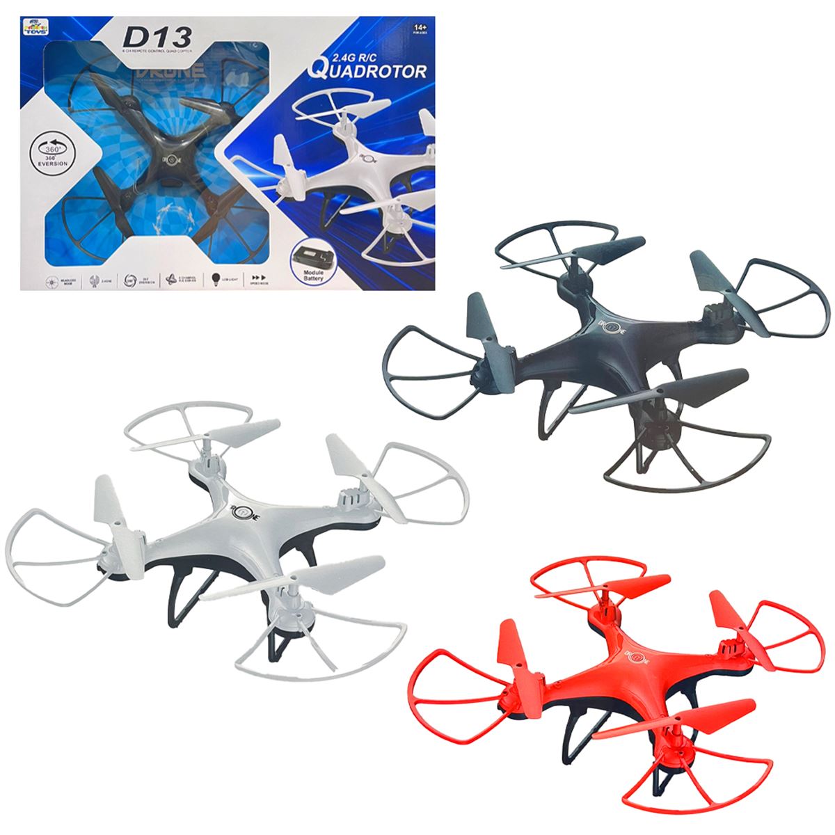 PASİFİK QUADROTOR DRONE D13 KUMANDALI 2.4GHZ 6 CH R/C IŞIKLI 14+ 1