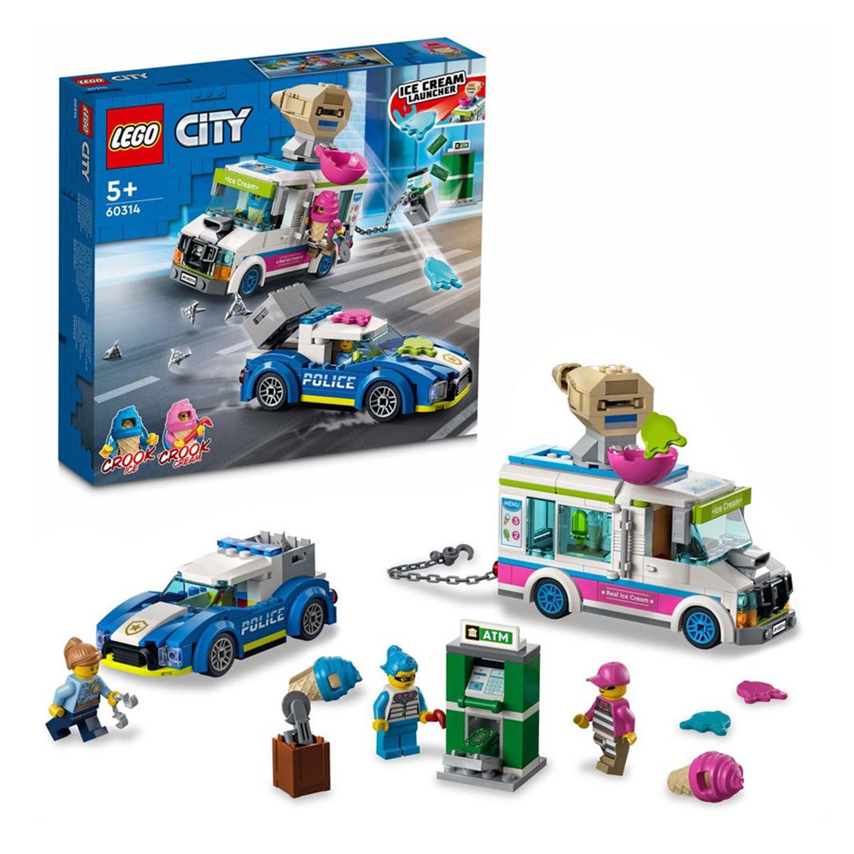 LEGO CİTY 60314 İCE CREAM TRUCK POLİCE C 317 PARÇA 5+ 1