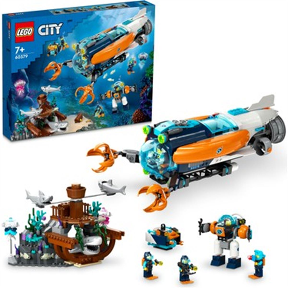 LEGO CİTY 60379 DERİN DENİZ KEŞİF DENİZALTISI 842 PARÇA 7+ 1