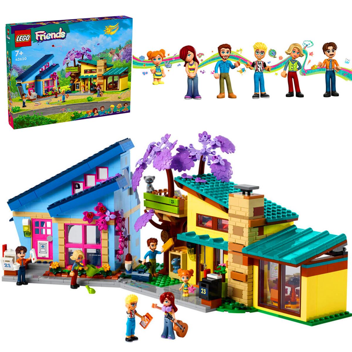LEGO FRİENDS 42620 OLLY VE PAİSLEYİN AİLE EVLERİ 1126 PARÇA 7+ 1