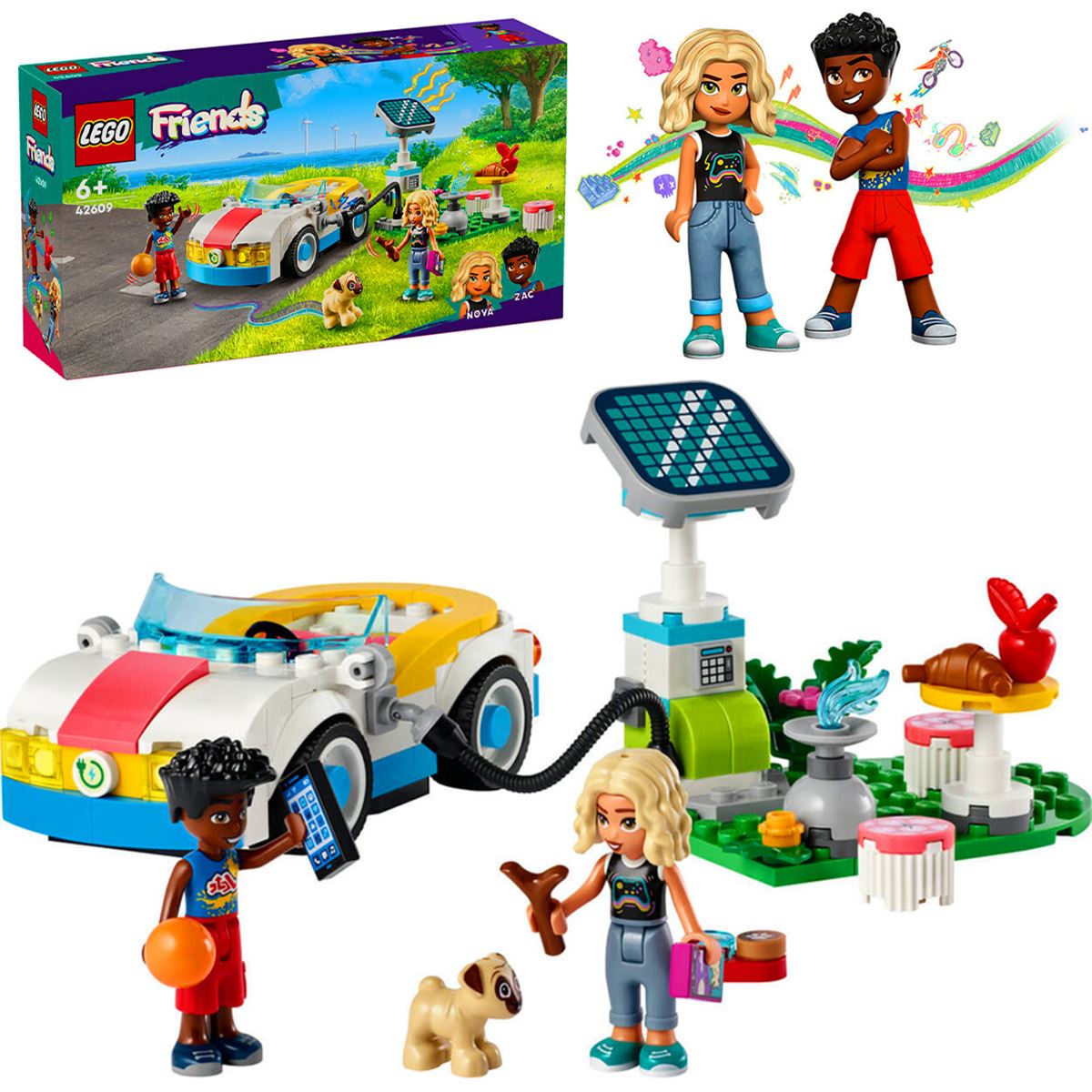 LEGO FRİENDS 42609 ELEKTRİKLİ ARABA VE ŞARJ İSTASYONU 170 PARÇA 6+ 1