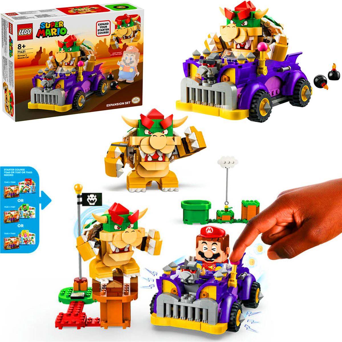 LEGO SÜPER MARİO 71431 BOWSERİN BÜYÜK ARABASI MACERA SETİ 458 PARÇA 8+ 1