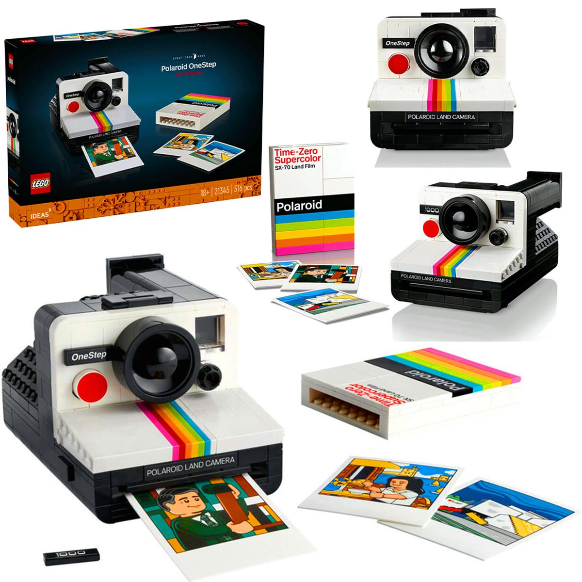 LEGO POLAROİD 21345 ONESTEP SX70 KAMERA 516 PARÇA 18+ 1