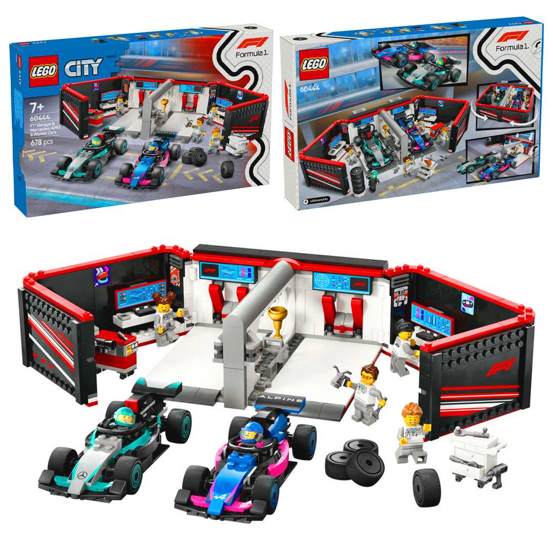 LEGO CİTY 60444 F1 GARAGE MERCEDES AMG ALPİNE CARS 678 PARÇA 7+ 1