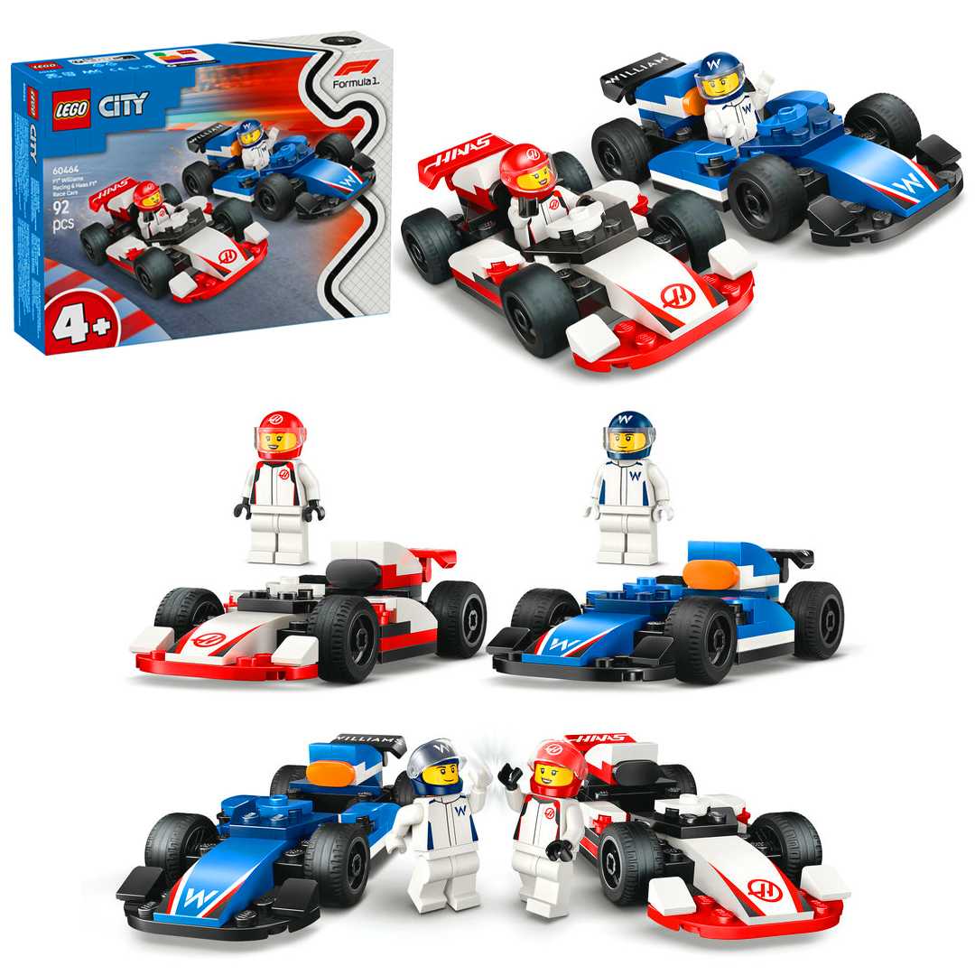 LEGO CİTY 60464 F1 WİLLİAMS RACİNG HAAS F1 RACE CARS 92 PARÇA 4+ 1