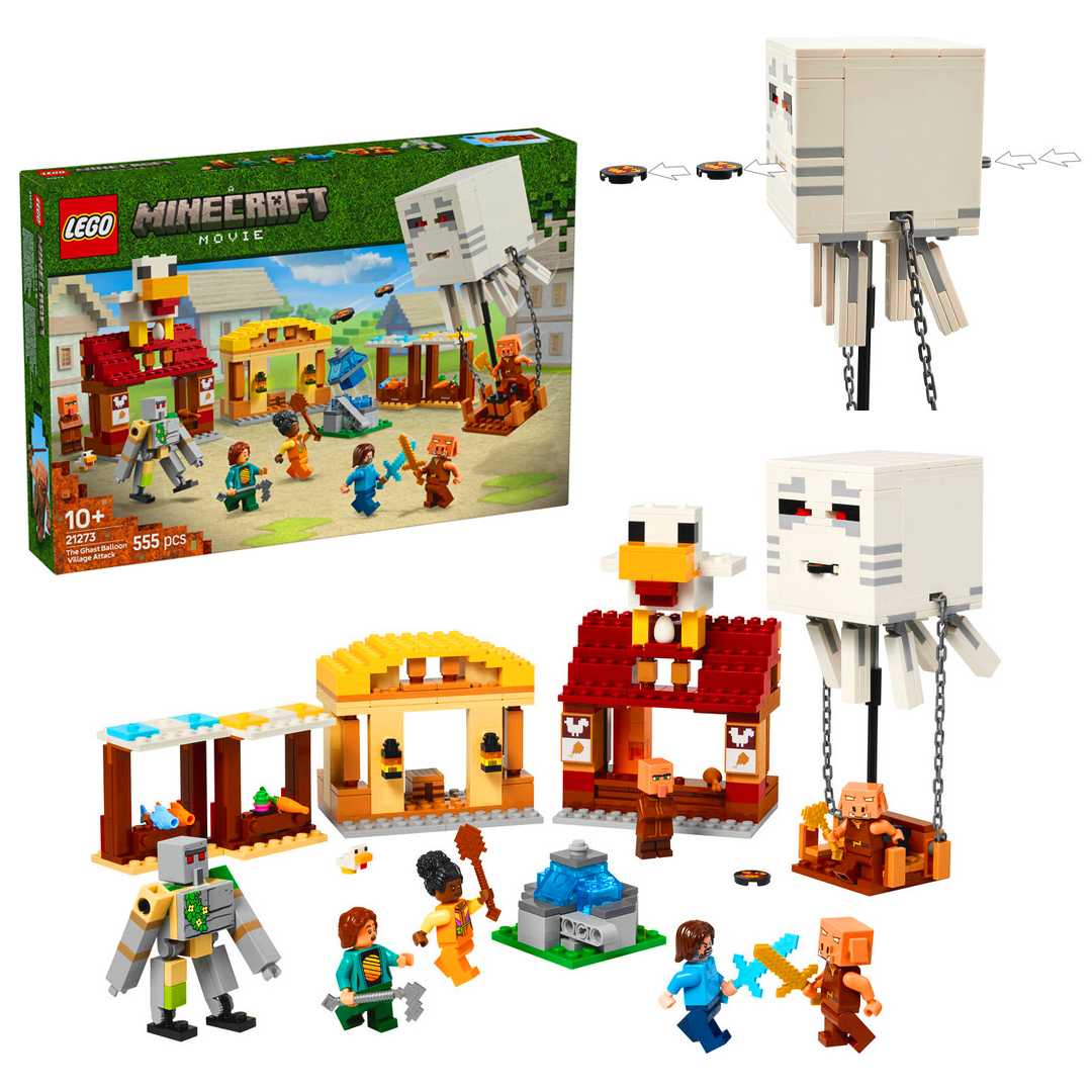 LEGO MİNECRAFT 21273 THE GHAST BALLOON VİLLAGE ATTACK 555 PARÇA 10+ 1