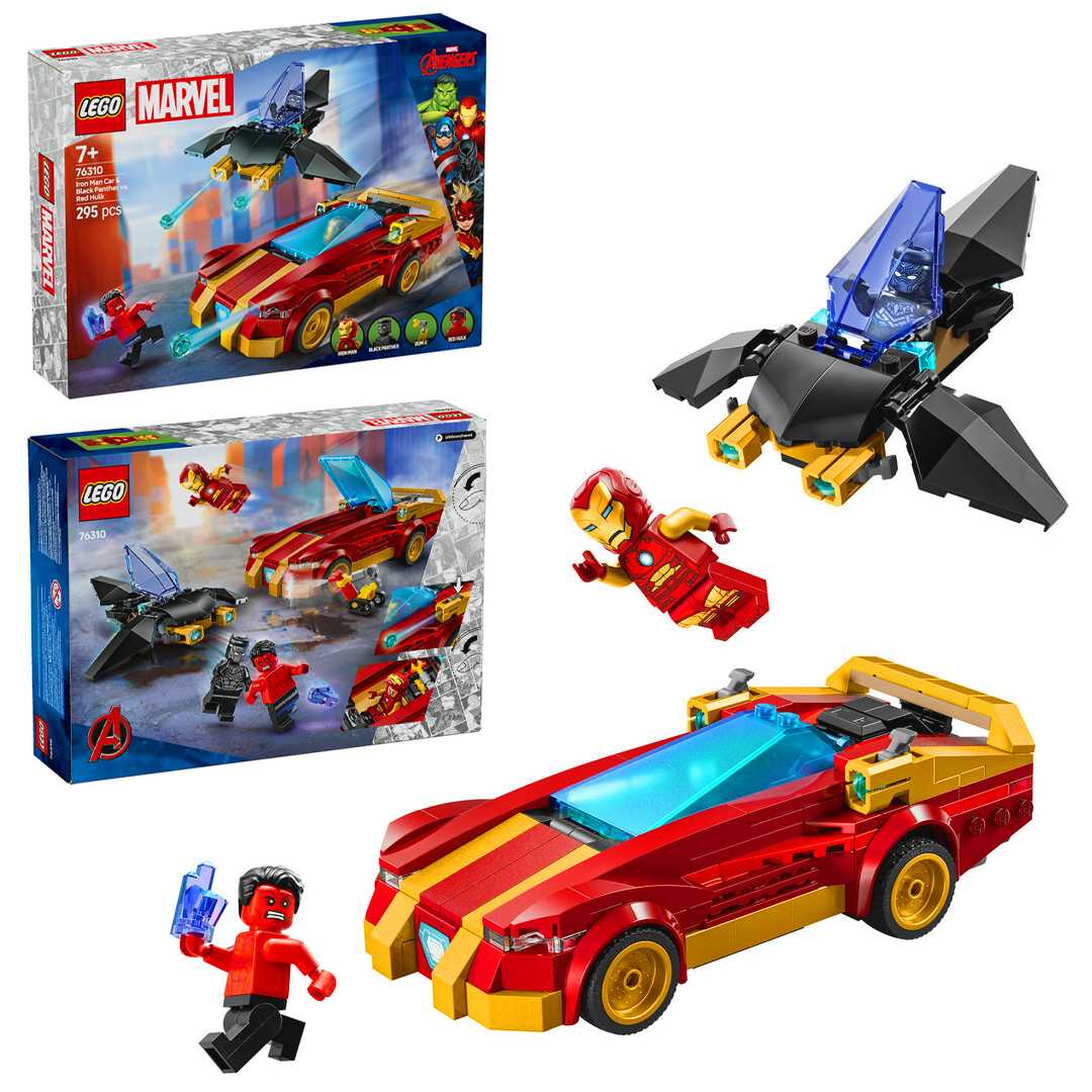 LEGO MARVEL 76310 İRON MAN CAR BLACK PANTHER VS RED HULK 295 PARÇA 7+ 1