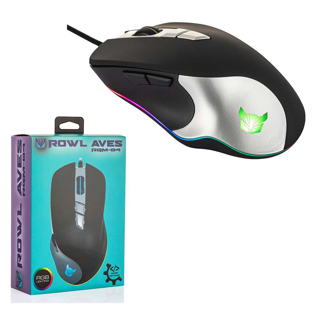 ROWL MOUSE KABLOLU RGM-04 AVES SİYAH RGB IŞIKLI 1