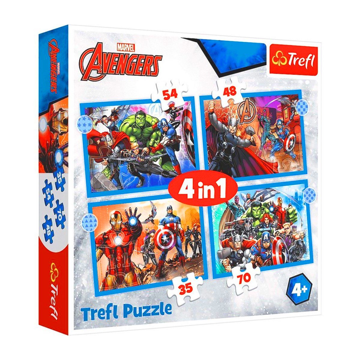 TREFL PUZZLE 34386 MARVEL THE AVENGERS 4IN1 4+ 1