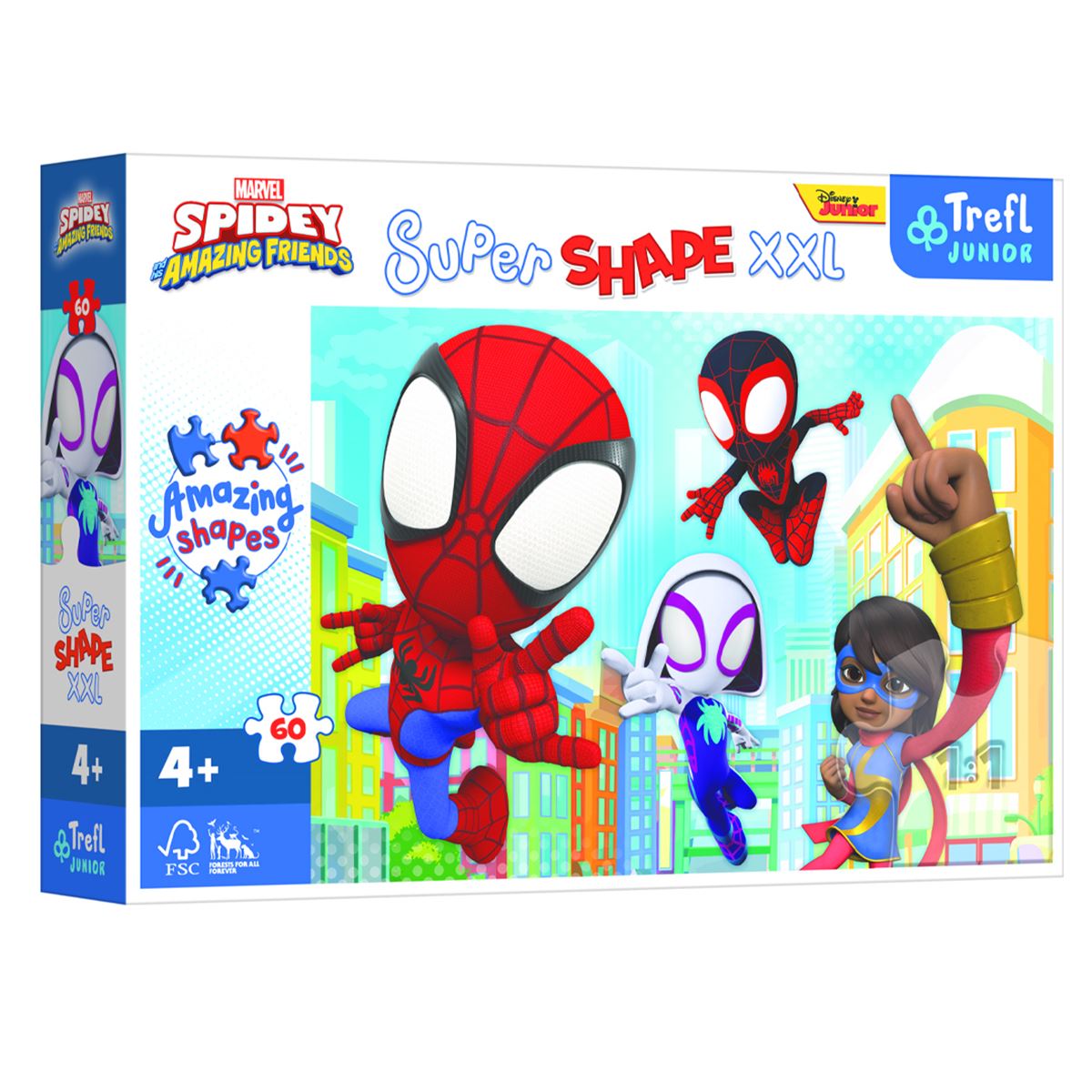 TREFL JUNİOR PUZZLE 50012 SUPER SHAPE XXL SPİDEY AND HİS AMAZİNG FRİENDS 60 PARÇA 4+ 1
