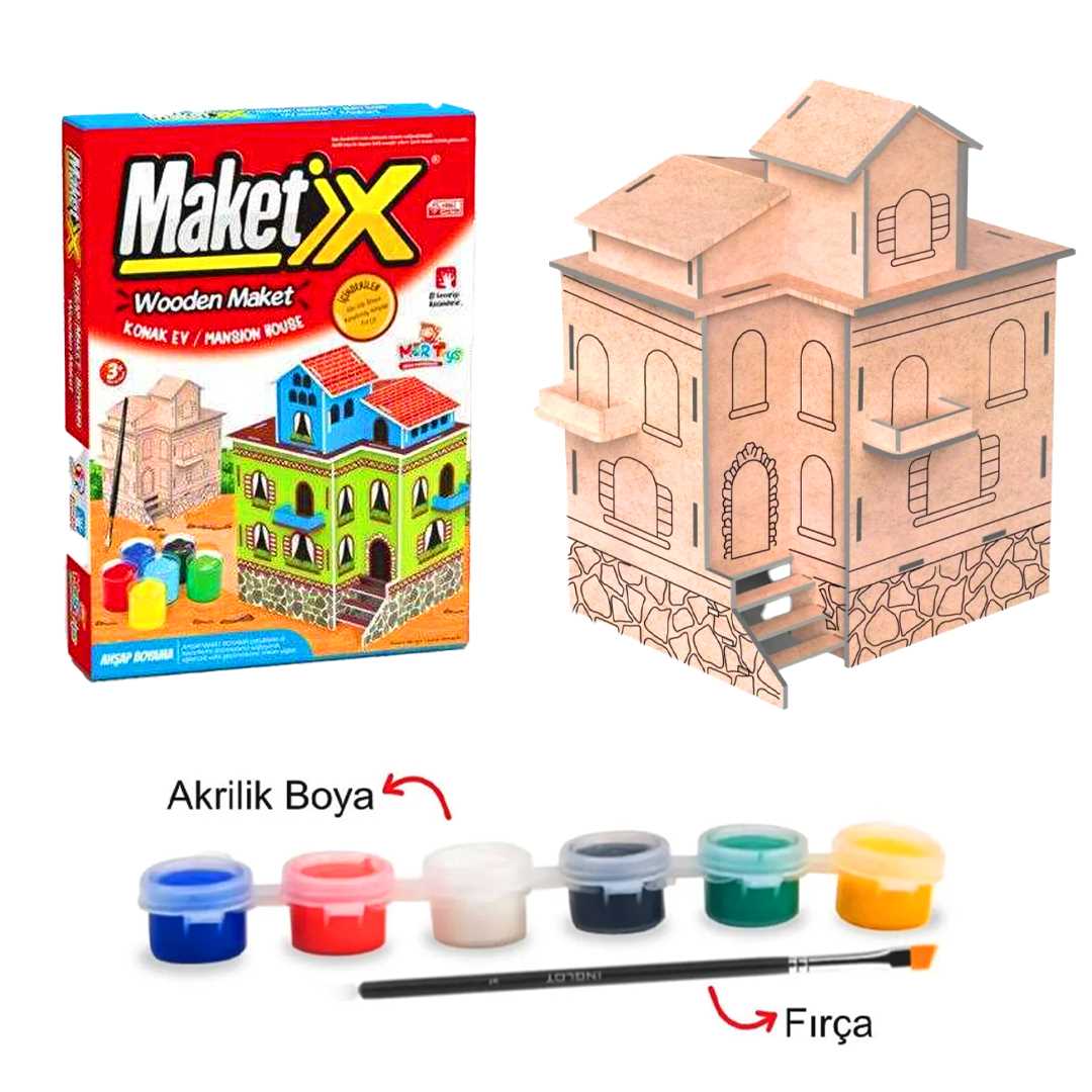MORTOYS MAKETİX KONAK EV 9788 AHŞAP BOYAMA 1