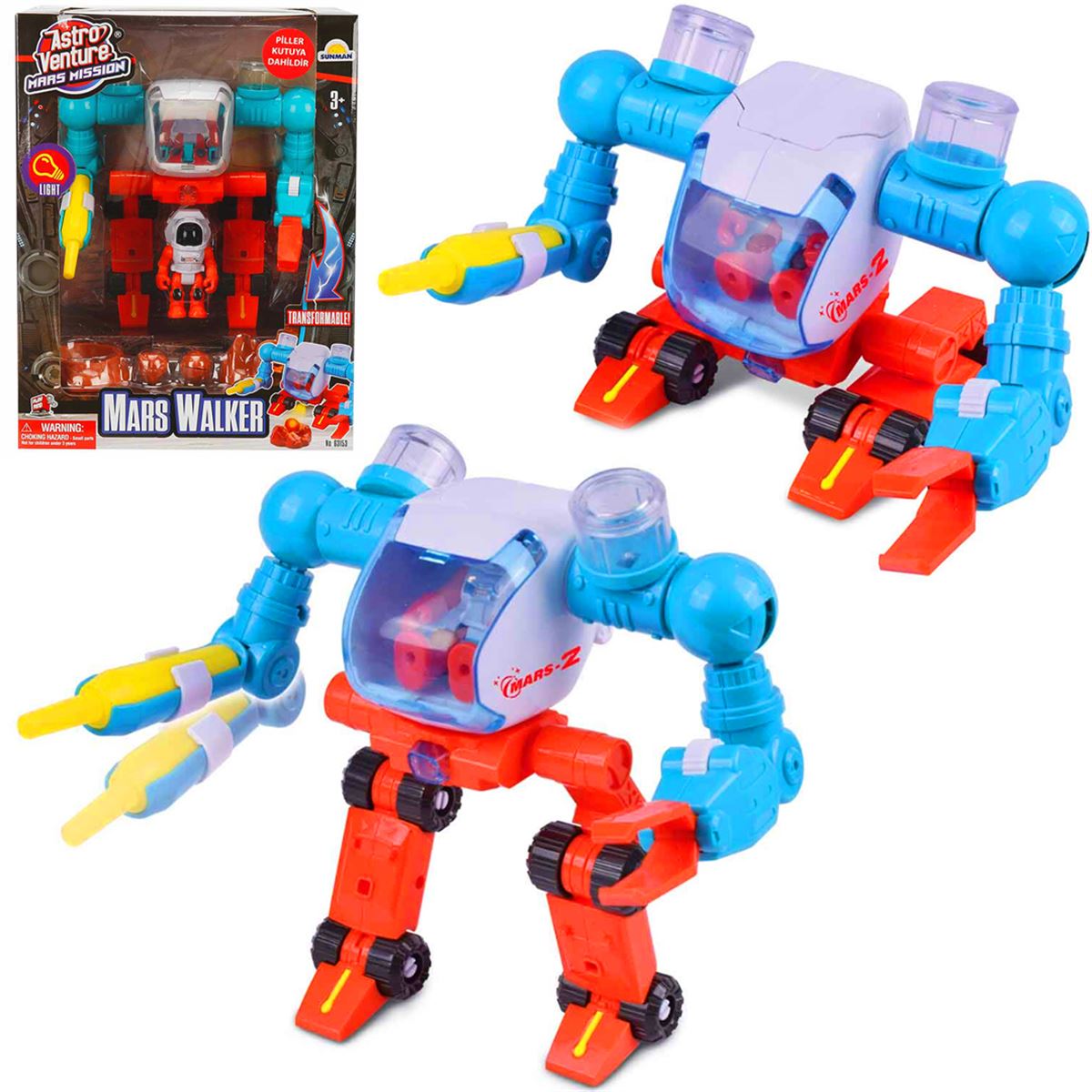SUNMAN ASTRO VENTURE MARS MİSSİON 10122 MARS WALKER ROBOT IŞIKLI SESLİ PİLLİ 3+ 1